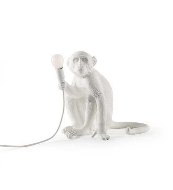 Настольная лампа Seletti Monkey Lamp Sitting (белый)