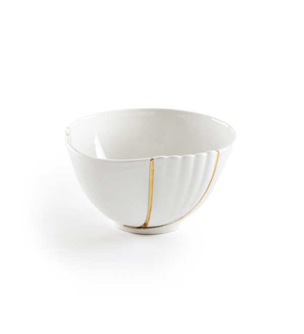 Пиала Seletti Kintsugi (белый, золотой, арт. 09633)