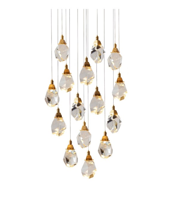 Подвесной светильник Delight Collection Crystal rock II 9701P/15R brass