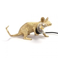 Настольная лампа Seletti Mouse Lamp Lyie Down Gold USB