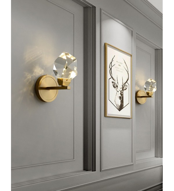 Настенный светильник Delight Collection Crystal rock II 9701W/1 brass