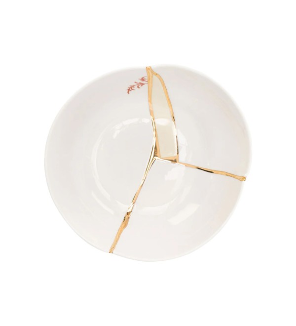 Салатник Seletti Kintsugi (белый, золотой)