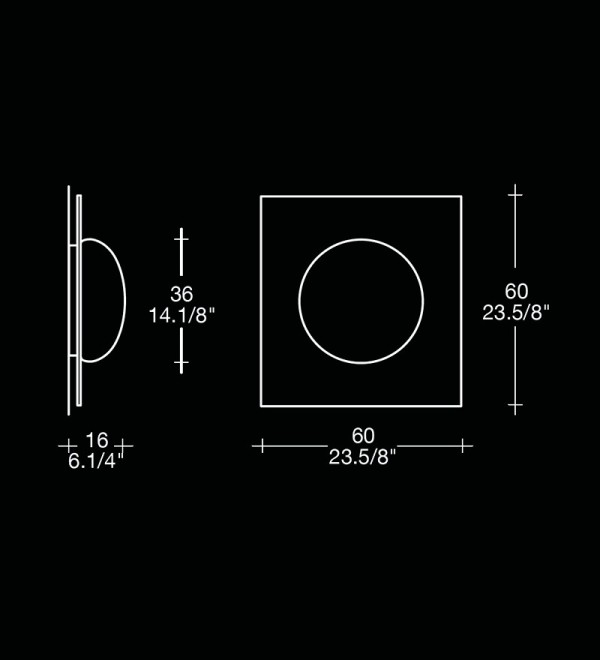 Настенный/Потолочный светильник Leucos GIO 3 P-PL 60 Wenge