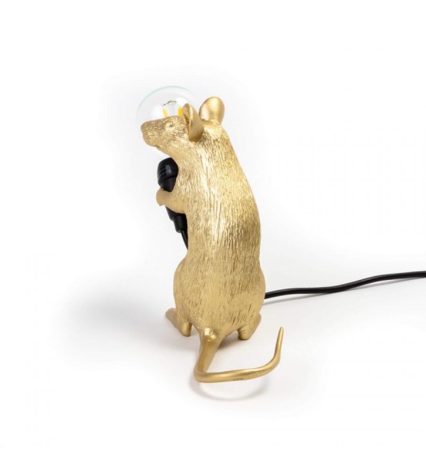 Настольная лампа Seletti Mouse Lamp Sitting GOLD USB