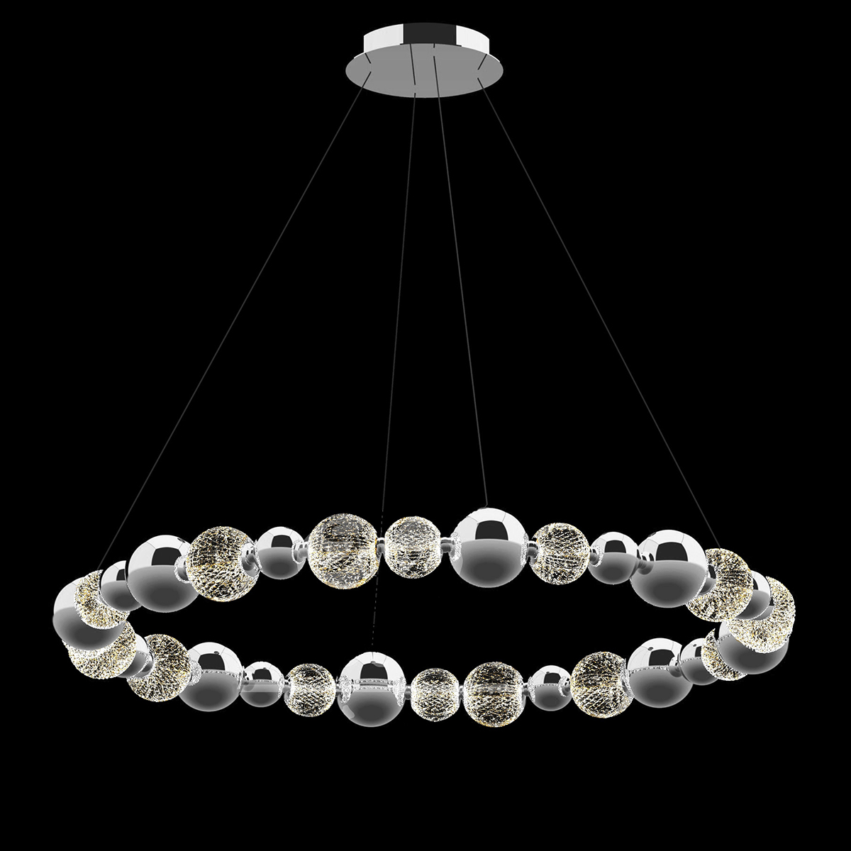 Подвесной светильник Delight Collection Elliot Diamante MD21001002-1F chrome