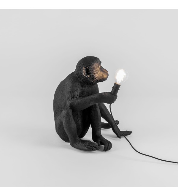 Настольная лампа Seletti Monkey Lamp Sitting (черный)