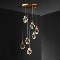 Подвесной светильник Delight Collection Crystal rock 7 gold