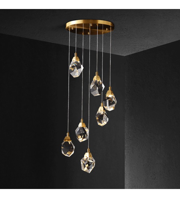 Подвесной светильник Delight Collection Crystal rock 7 gold