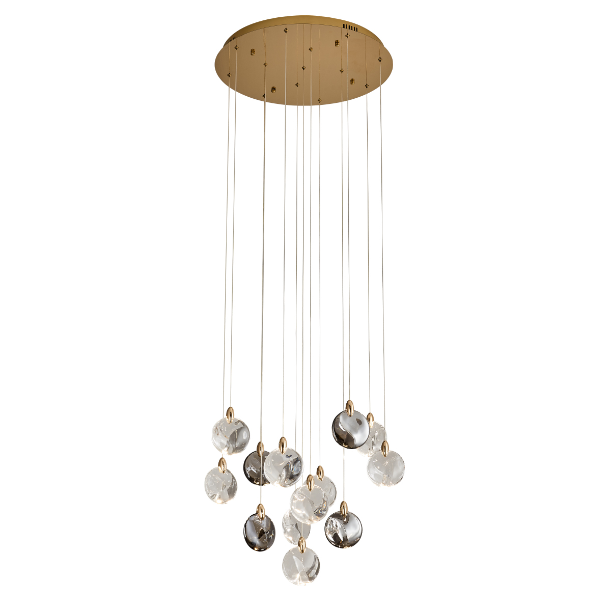 Подвесной светильник Delight Collection OD2440-13 gold/clear+amber+grey