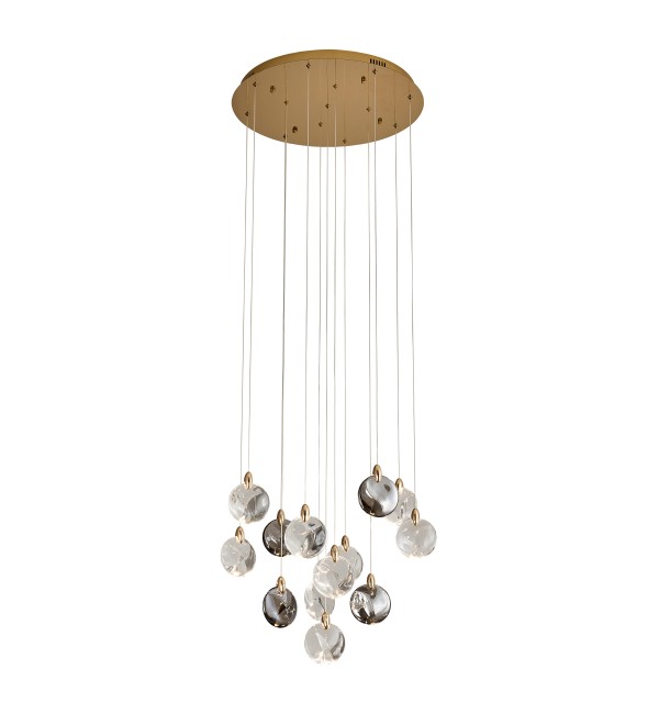 Подвесной светильник Delight Collection OD2440-13 gold/clear+amber+grey
