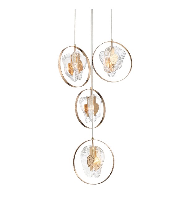 Подвесной светильник Delight Collection Cowley P60669-4 gold/clear
