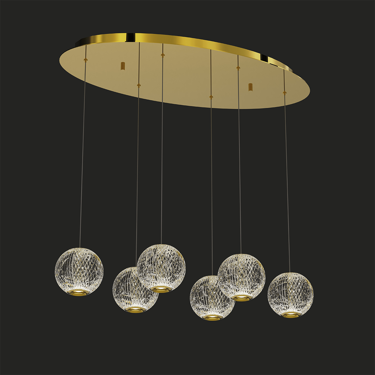 Подвесной светильник Delight Collection Elliot Diamante MD20001012-6A gold