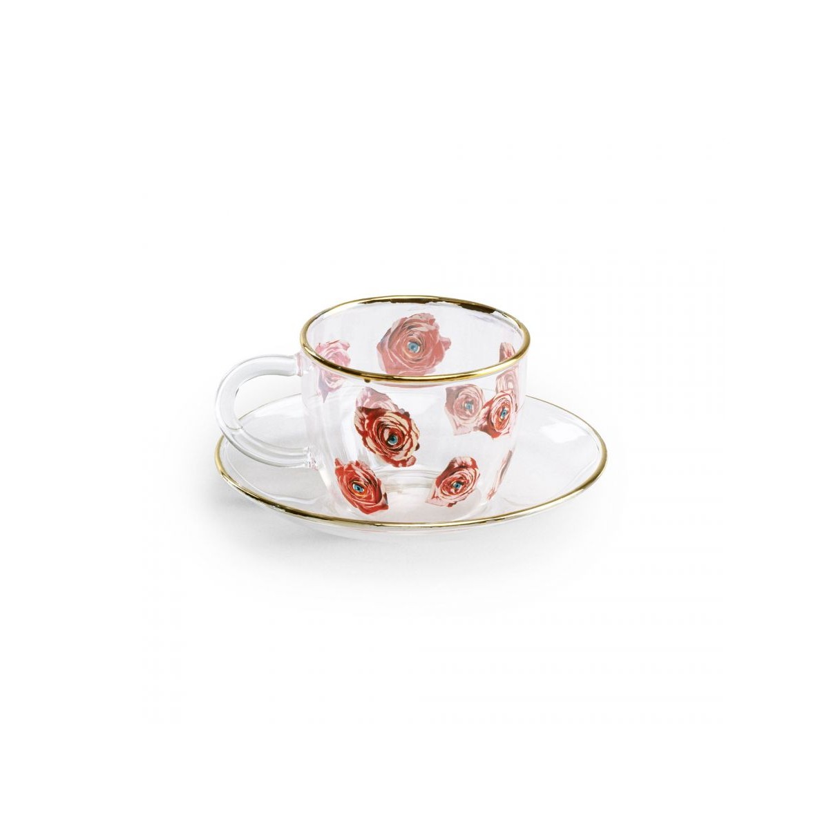 Кофейная пара Seletti Toiletpaper Glass Roses