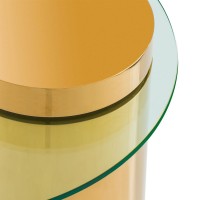 Журнальный стол Delight Collection Equilibre (прозрачный, золотой)