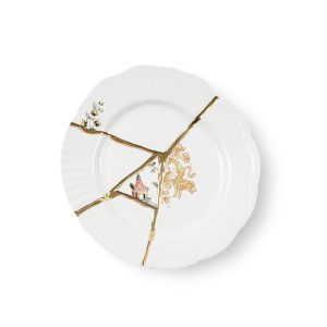 Десертная тарелка Seletti Kintsugi (белый, золотой, арт. 09602)