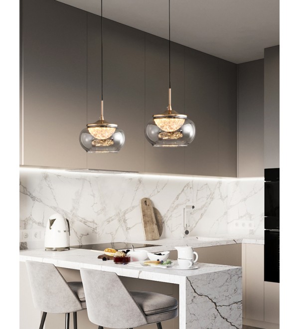Подвесной светильник Delight Collection MT9128-1H gold/smoke