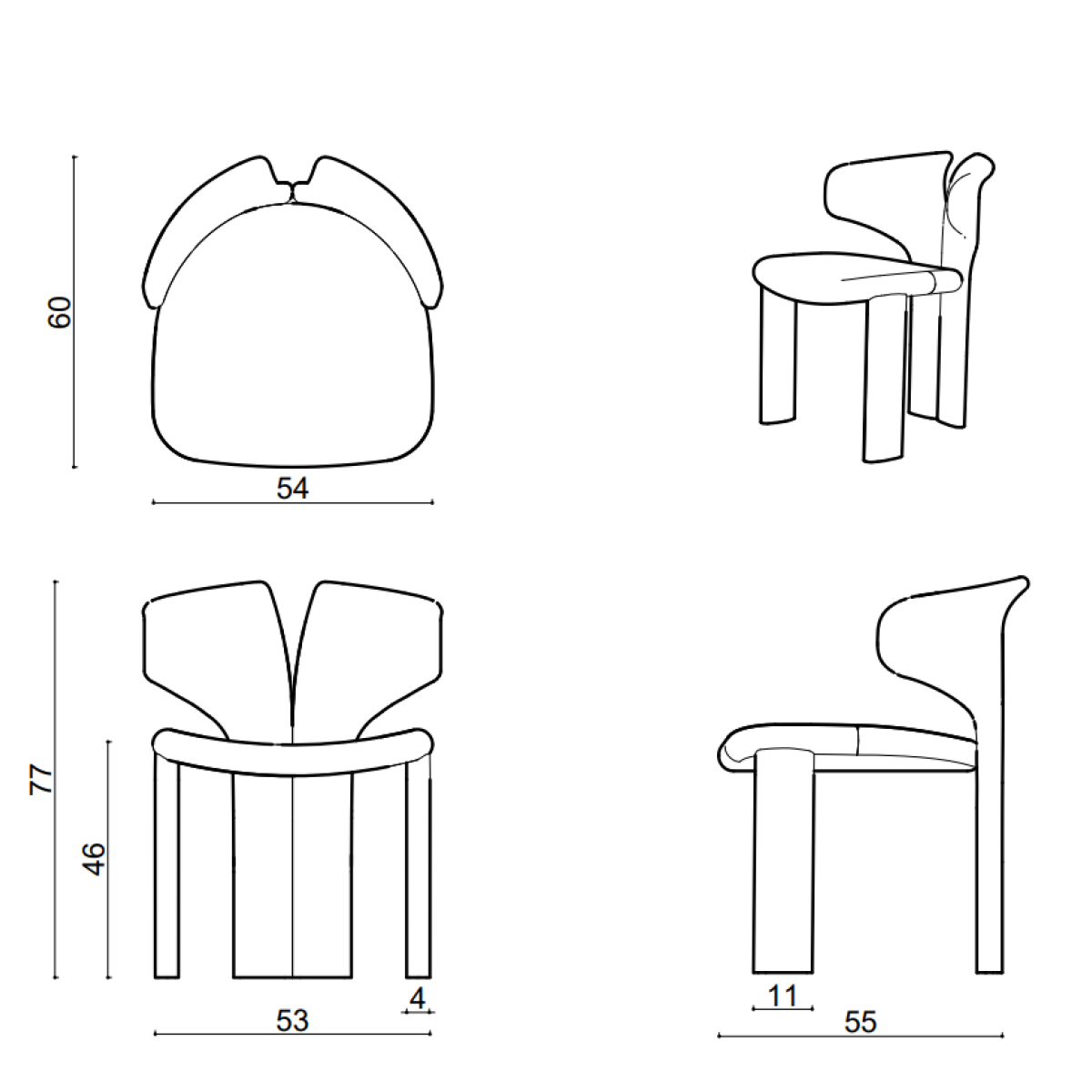 Стул Delight Collection Viva Armless