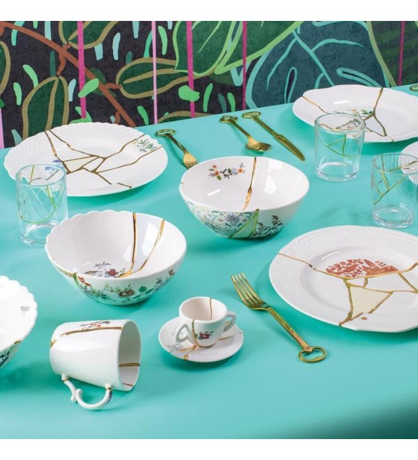 Салатник Seletti Kintsugi (белый, золотой, арт. 09638)
