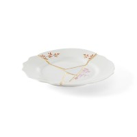 Десертная тарелка Seletti Kintsugi (белый, золотой)