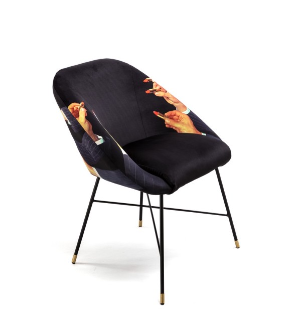 Обеденный стул Seletti Toiletpaper Furniture Black Lipsticks