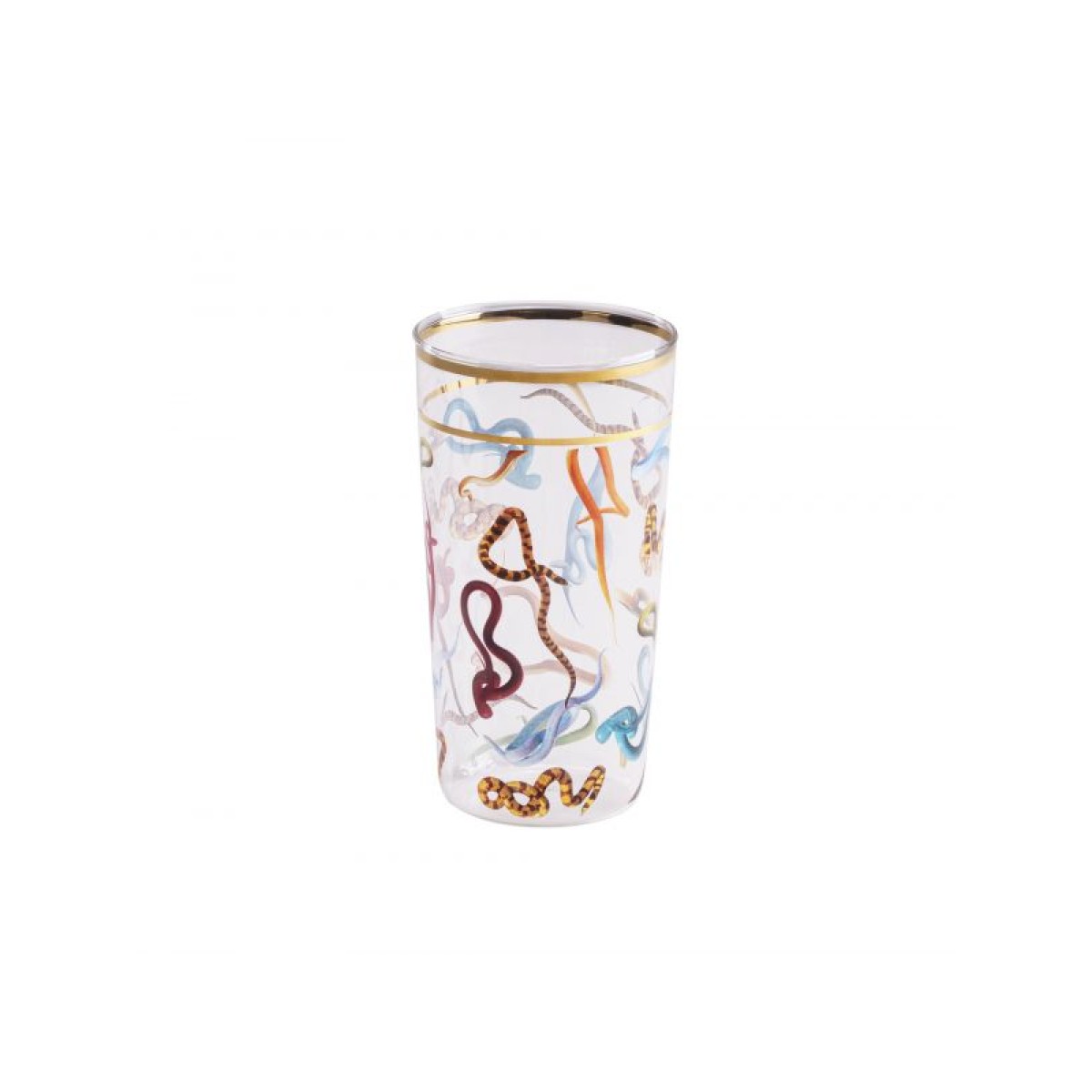 Стакан Seletti Toiletpaper Glass Snakes (прозрачный, золотой)