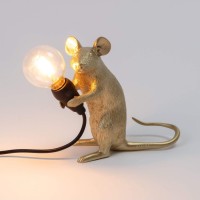 Настольная лампа Seletti Mouse Lamp Sitting GOLD USB