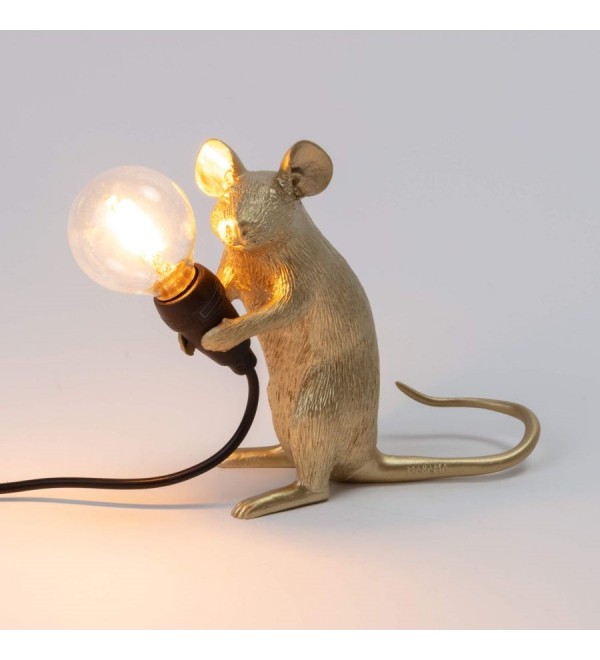 Настольная лампа Seletti Mouse Lamp Sitting GOLD USB