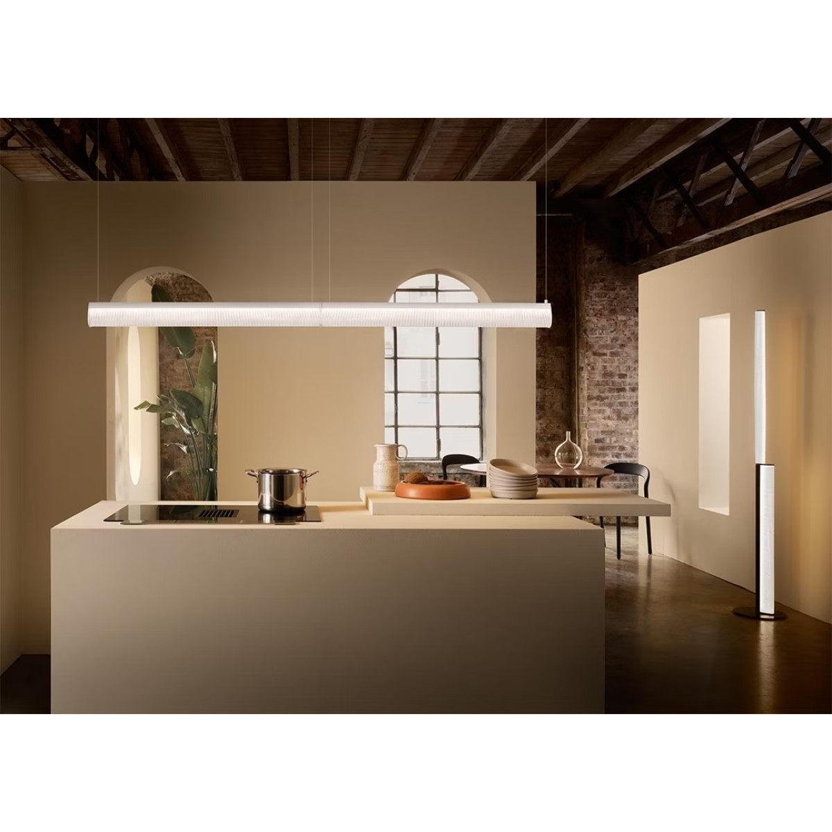 Торшер Slamp Modula Twisted light grey/plisse