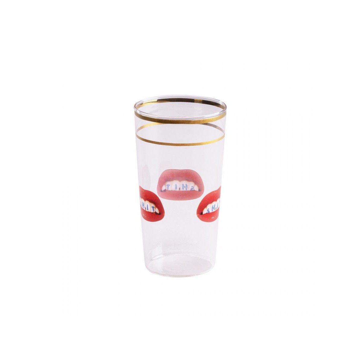 Стакан Seletti Toiletpaper Glass Shit (прозрачный, золотой)