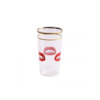 Стакан Seletti Toiletpaper Glass Shit (прозрачный, золотой)