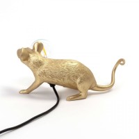 Настольная лампа Seletti Mouse Lamp Lyie Down Gold USB
