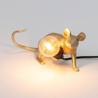 Настольная лампа Seletti Mouse Lamp Lyie Down Gold USB