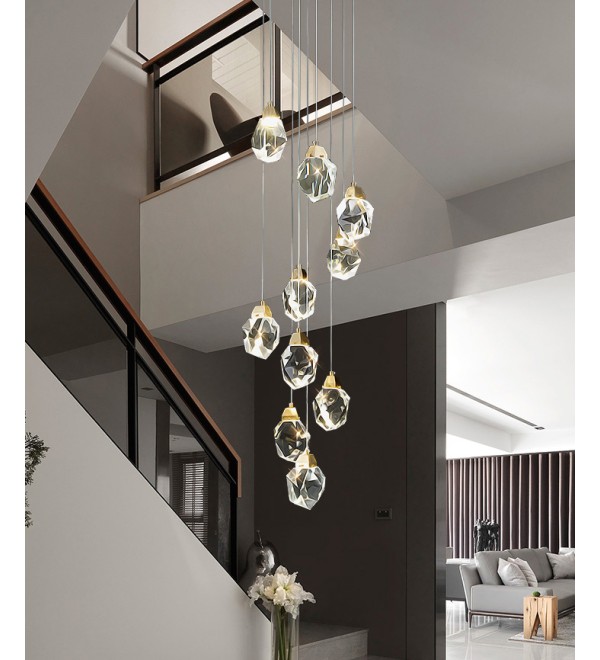 Подвесной светильник Delight Collection Crystal rock II 9701P/10R brass