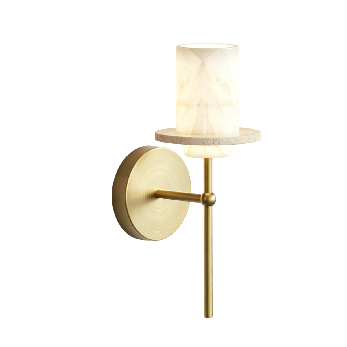 Настенный светильник Delight Collection 26533W Brass / White Alabaster / Travertine