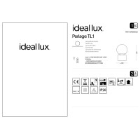 Лампа настольная Ideal Lux Perlage TL1 Серый G9 292441