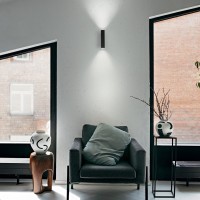Светильник настенный Ideal Lux Look LED AP2 Square D30 H150 3000K Черный 353357
