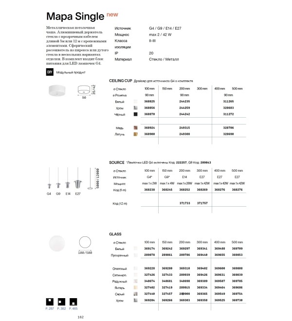 Светильник подвесной Ideal Lux Mapa Pendel G9 0500 Cm 0M 1E Алюминий 368245