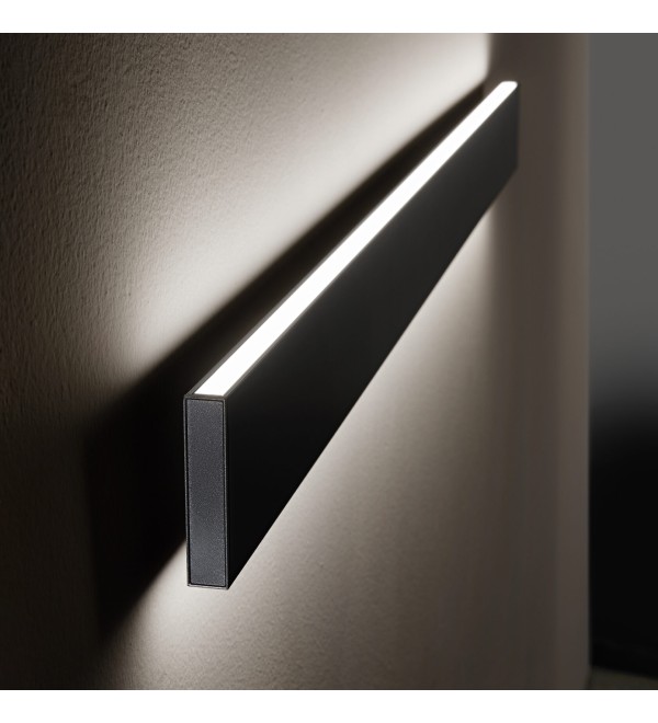 Светильник настенный Ideal Lux Steel AP2 D20 Bi-Emission Wide 4000K LED Черный Димм 268071