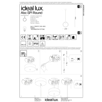 Светильник подвесной Ideal Lux Abc SP1 Round Латунь матовая E27 207841