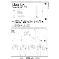Люстра подвесная Ideal Lux Dream Big SP1 D30 Белый E27 179858