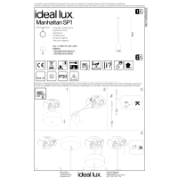 Светильник подвесной Ideal Lux Manhattan SP1 Черный E14 110752