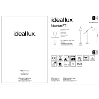 Торшер напольный Ideal Lux Newton PT1 Черный E27 003528