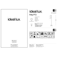 Светильник напольный Ideal Lux Polly PT2 Хром E27 061122