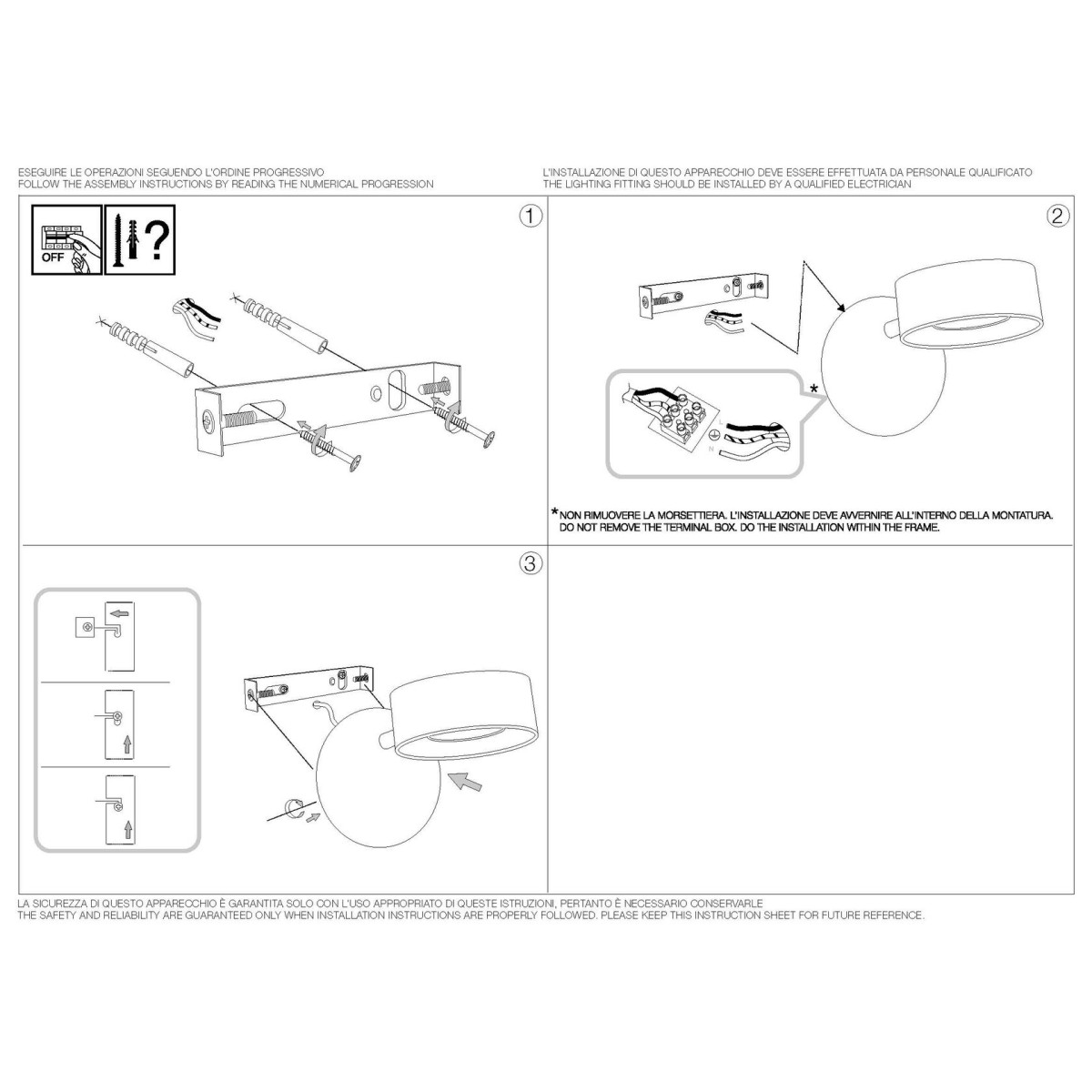 Светильник настенный Ideal Lux Oby AP1 Белый 3000К LED 196688
