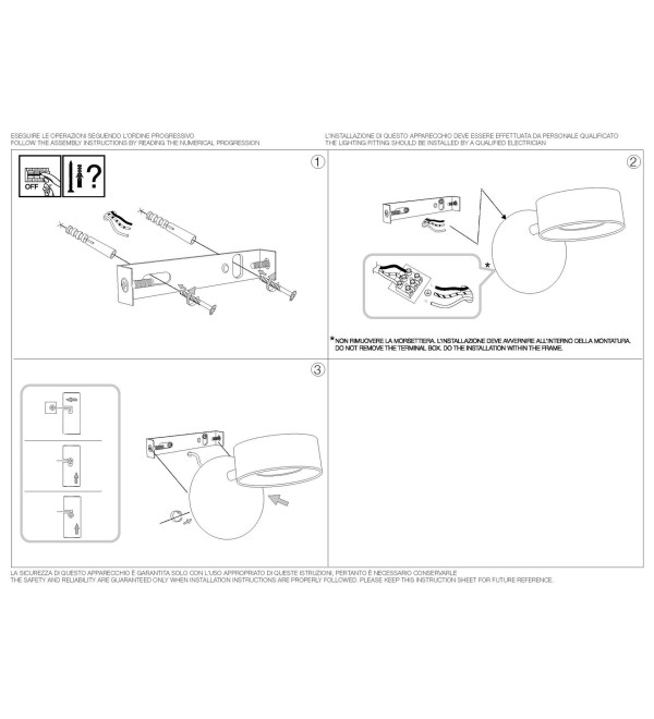Светильник настенный Ideal Lux Oby AP1 Белый 3000К LED 196688