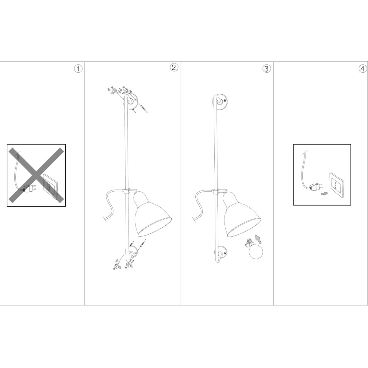 Светильник настенный Ideal Lux Shower AP1 Черный E27 179643