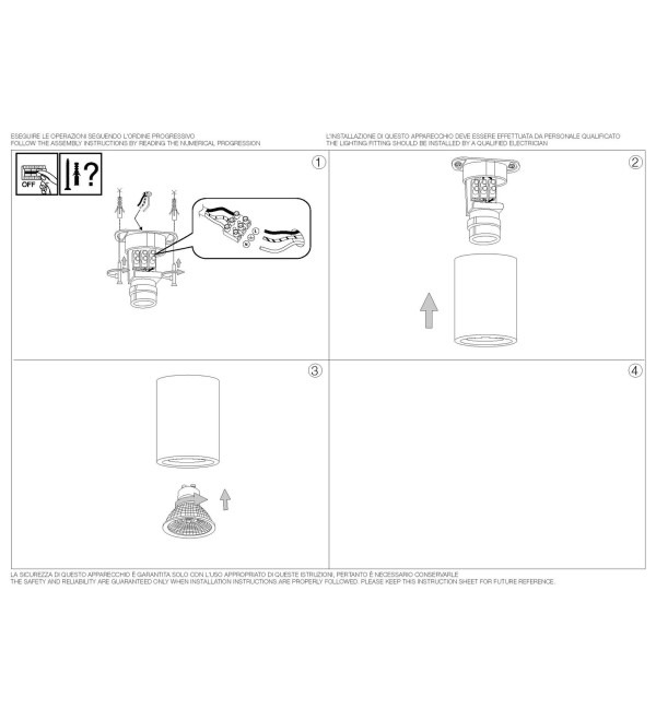 Светильник потолочный Ideal Lux Look PL1 Round D70 H110 Gesso Белый Гипс GU10 155869