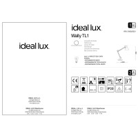 Лампа настольная Ideal Lux Wally TL1 Черный E27 265278