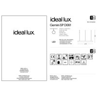 Люстра подвесная Ideal Lux Gemini SP D061 On-Off 3000K Черный LED 247267