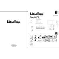 Светильник настенный Ideal Lux Gea MAP2 Белый E27/LED 239521